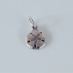 At The Beach Petit Chic Marked Sterling Silver 9mm Sand Dollar Charm